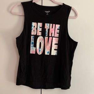 Old Navy tie dye “Be The Love” crop top. Size Medium